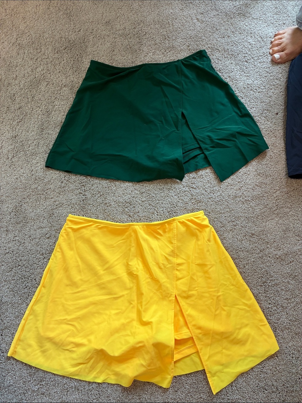 SHEIN Green and Yellow Two-Piece Skirt Set